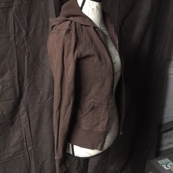 Brown hoodie sweat jacket - Picture 2 of 3